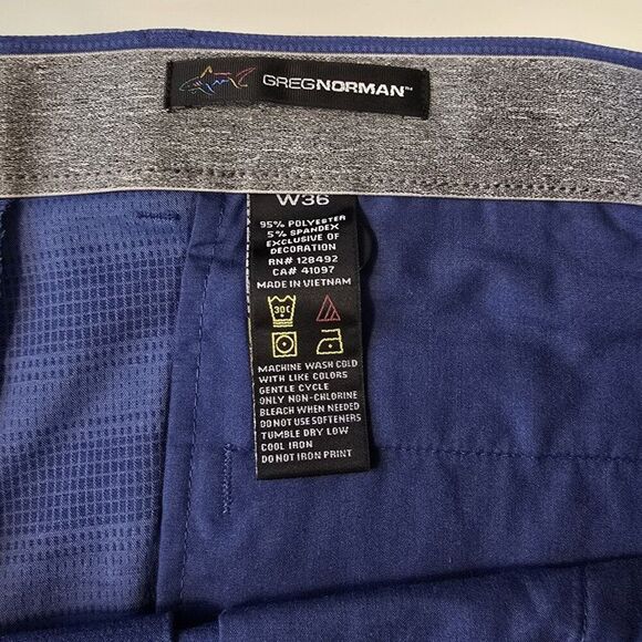 Greg Norman Mens Golf Shorts Sz 36 Performance Fabric Royal Blue Stretch - Picture 3 of 5